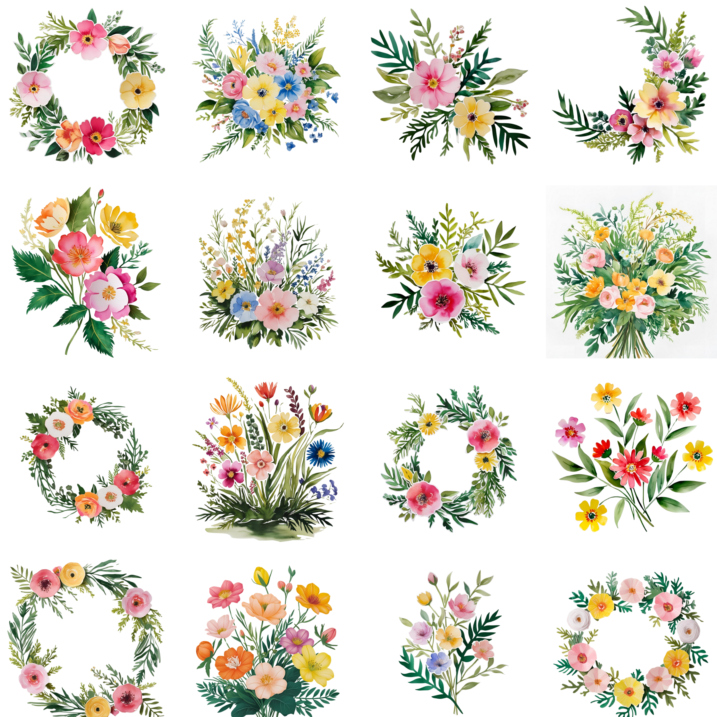 Soft Florals Clipart Pack of 50 - Image 4