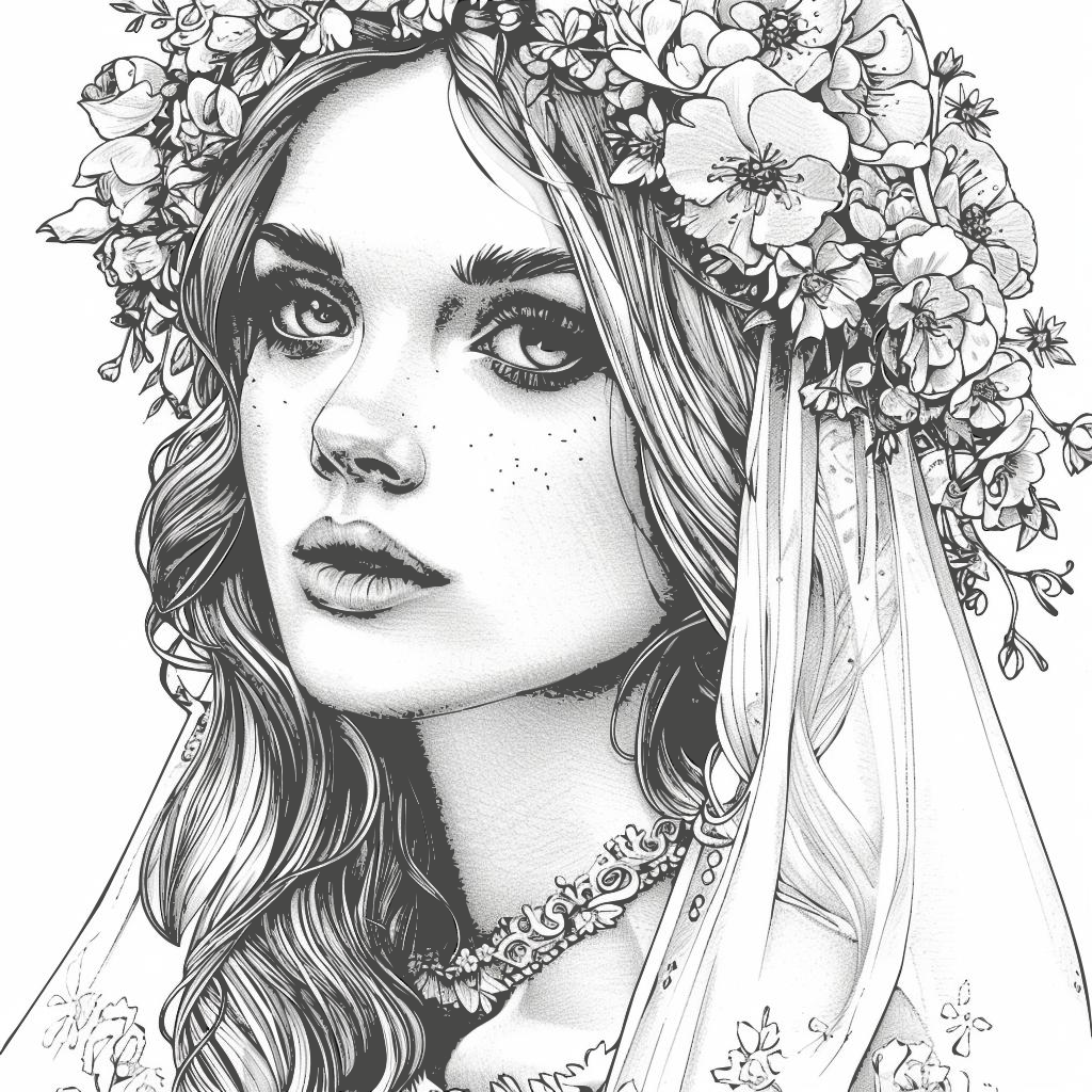 Brides of the World: Portraits Coloring Book - Image 2