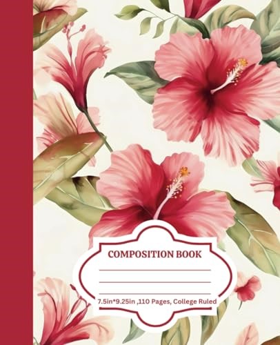 Composition-Notebook-College-Ruled-Vintage-Hibiscus