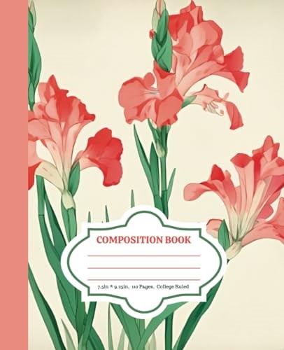 Composition-Notebook-College-Ruled-Vintage-Red-Flowers