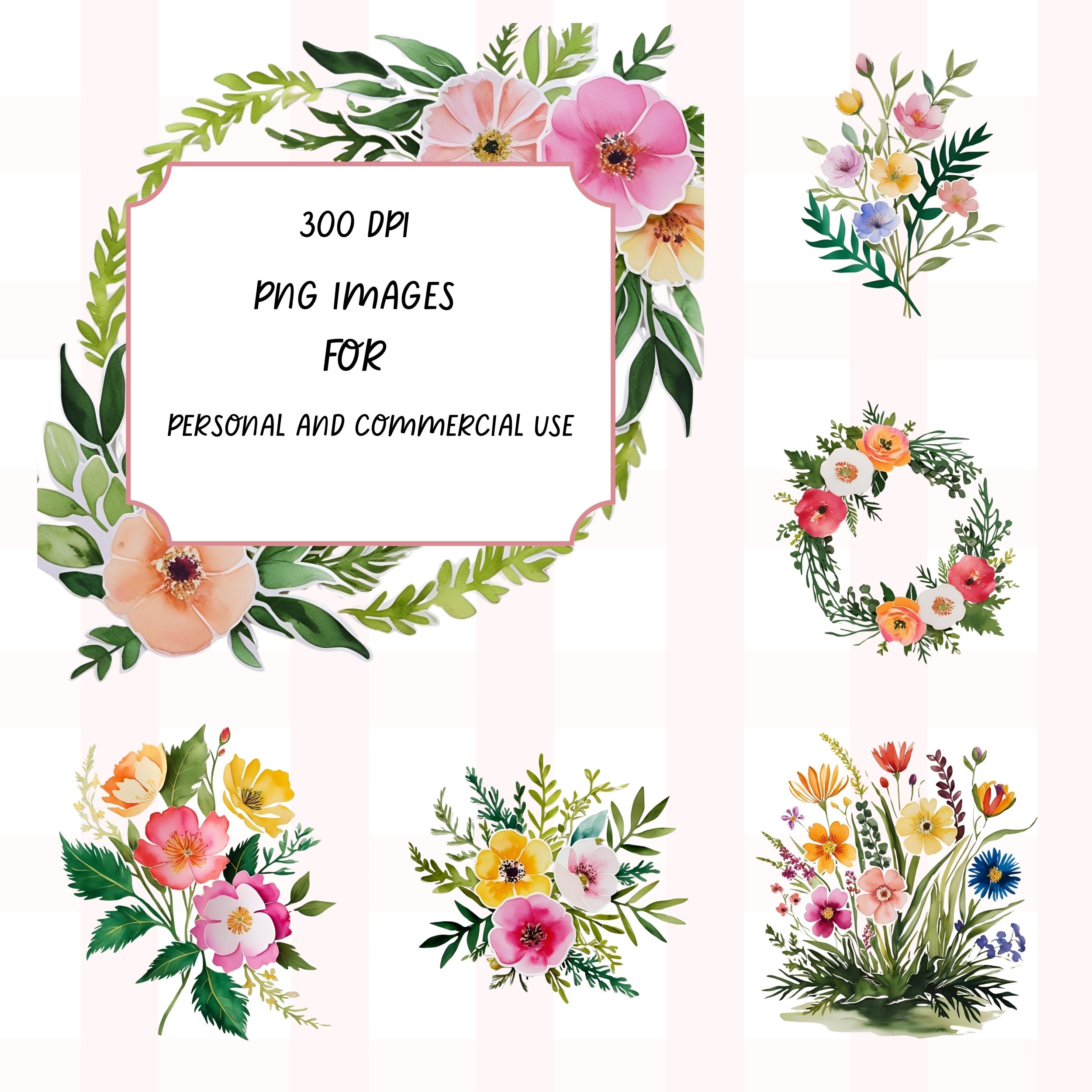 Soft Florals Clipart Pack of 50 - Image 3