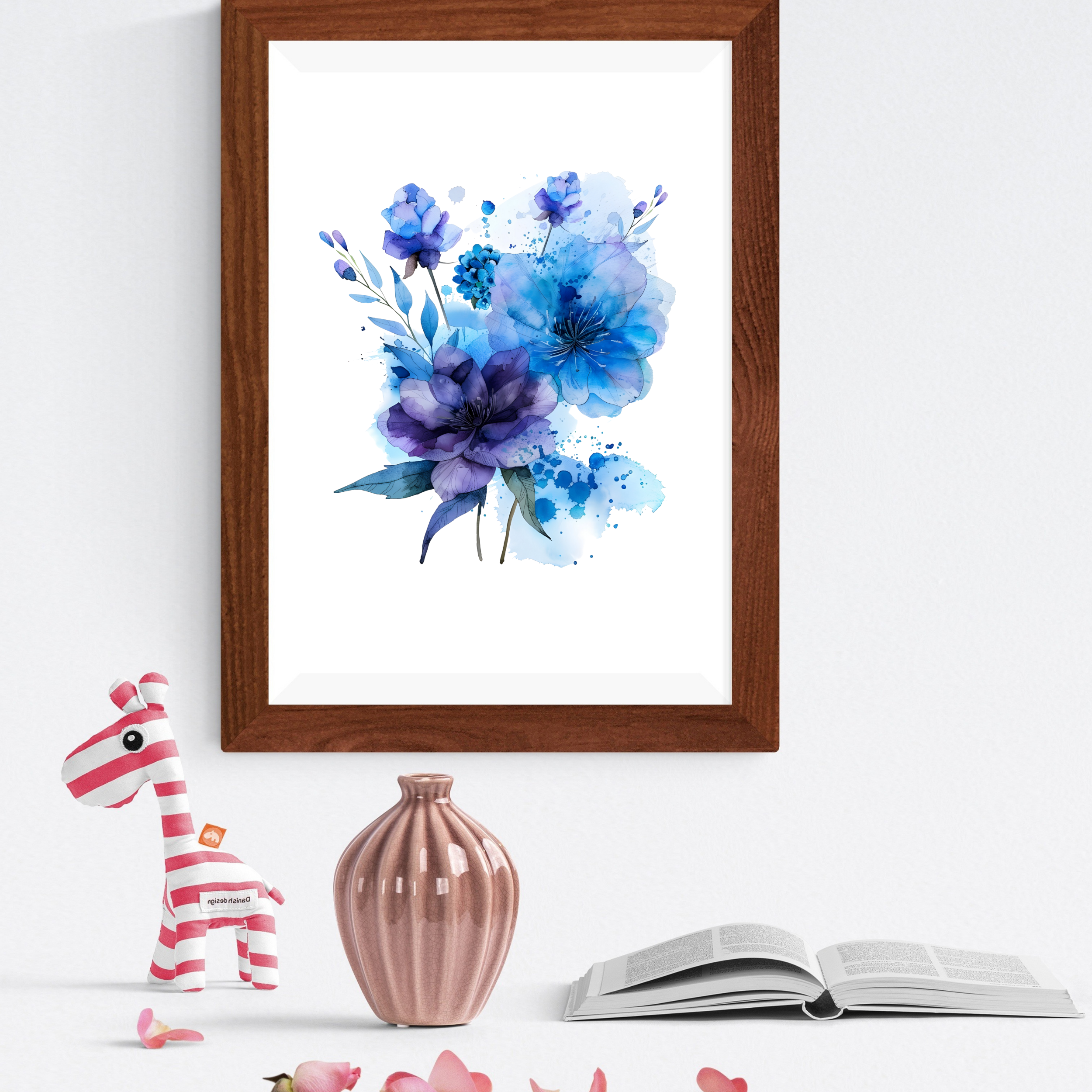 Blue Flowers Watercolor PNG Cliparts - Image 2