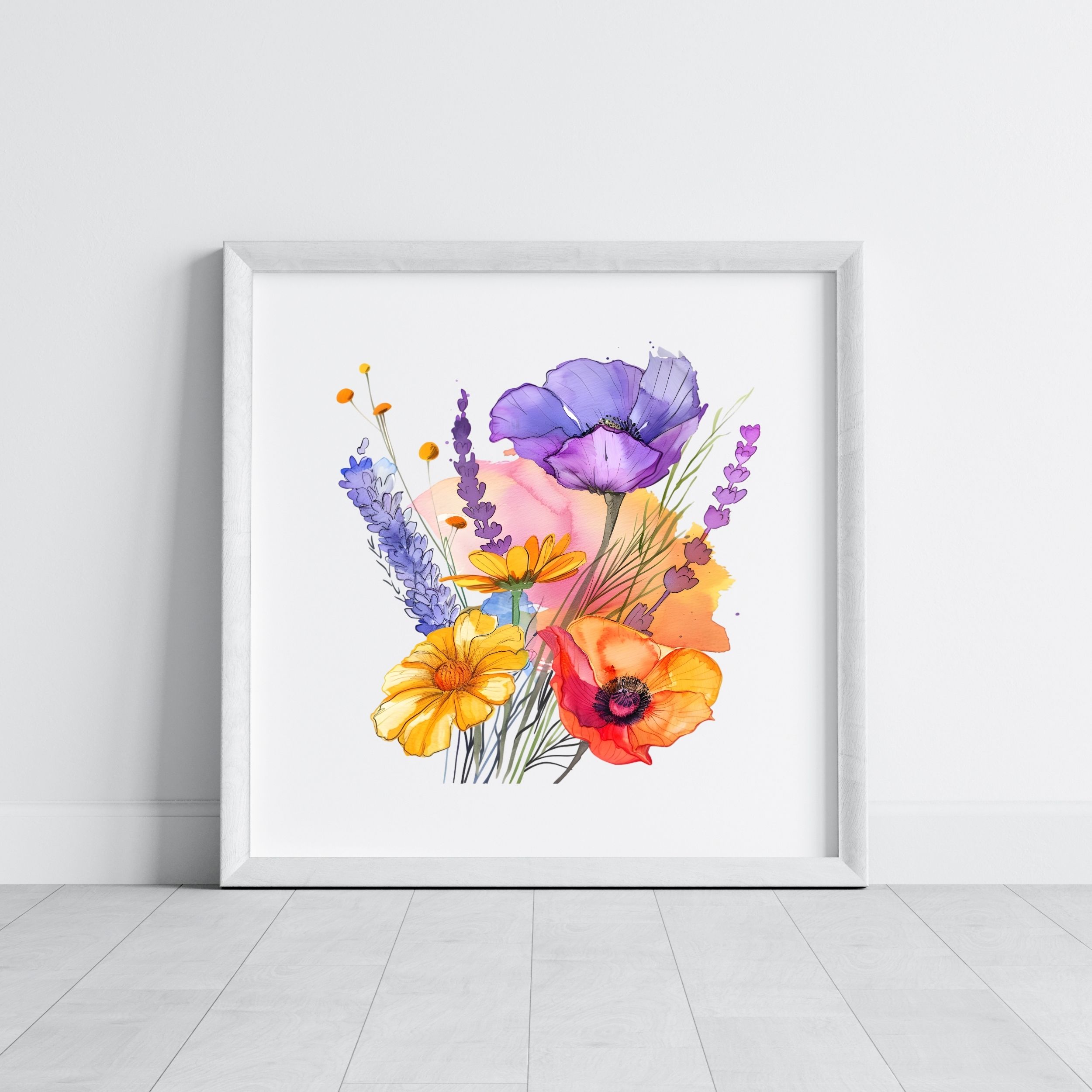 Wild Flowers Watercolor PNG Clipart Bundle | Botanical Illustrations for Weddings, Crafts & Branding - Image 4