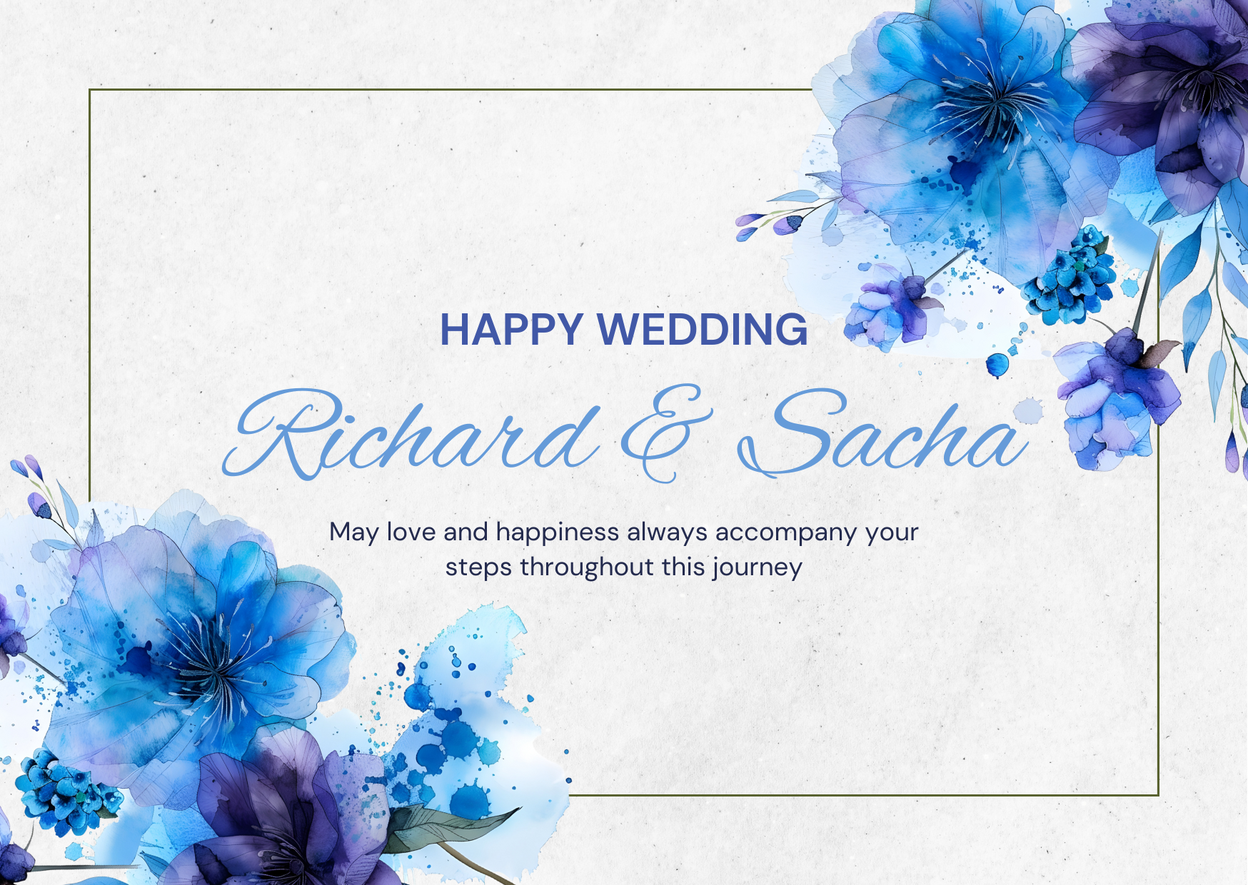 Blue Flowers Watercolor PNG Cliparts - Image 3