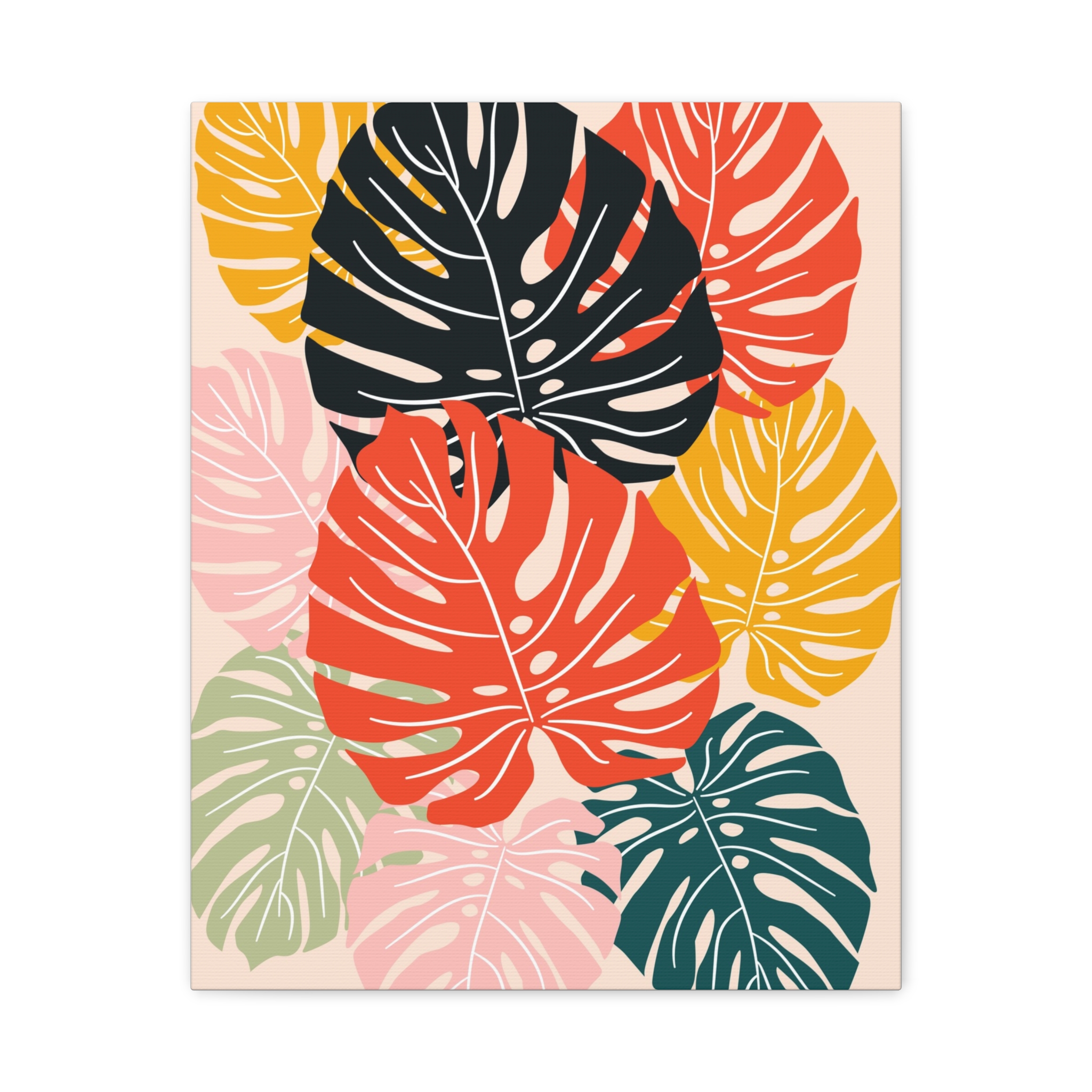 Canvas Print - Colorful Monstera Leaves Art - Image 5