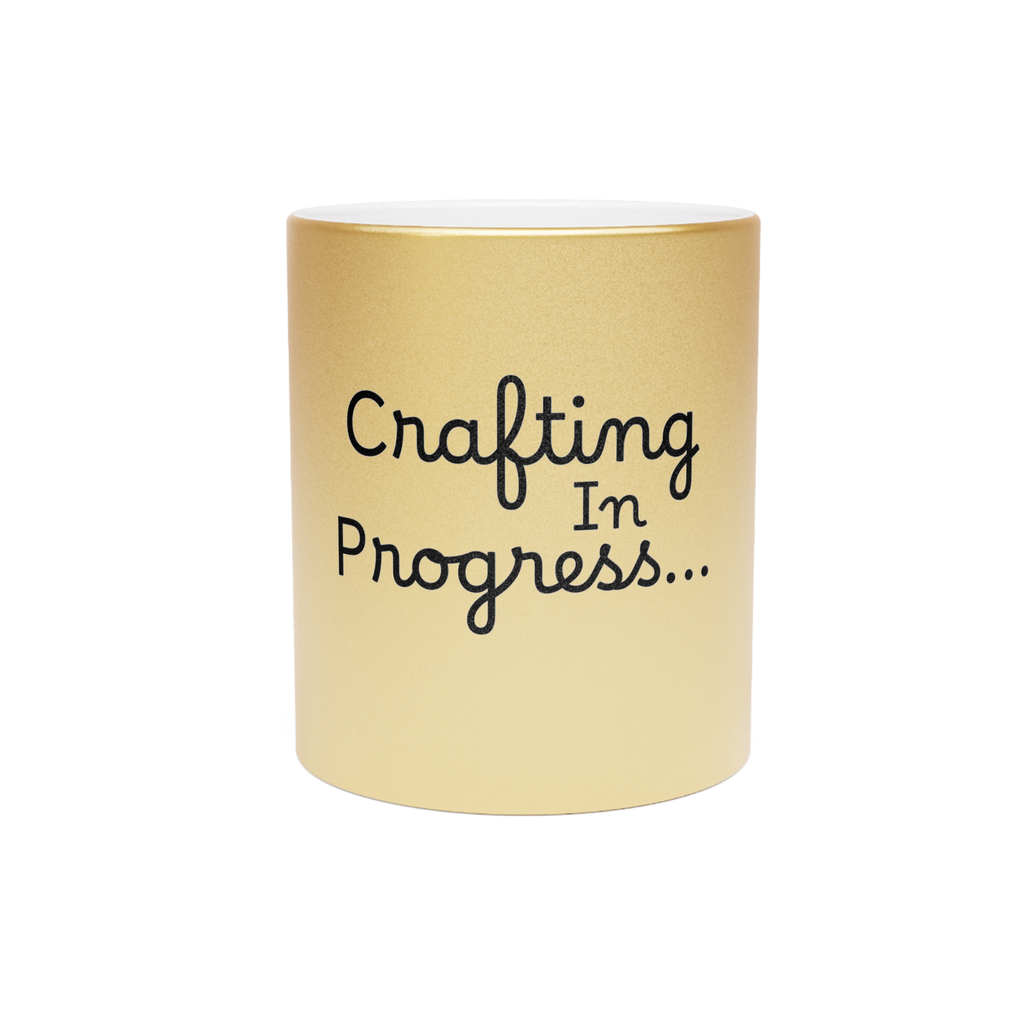 Metallic "Crafting in Progress" Mug (SilverGold) - Image 5