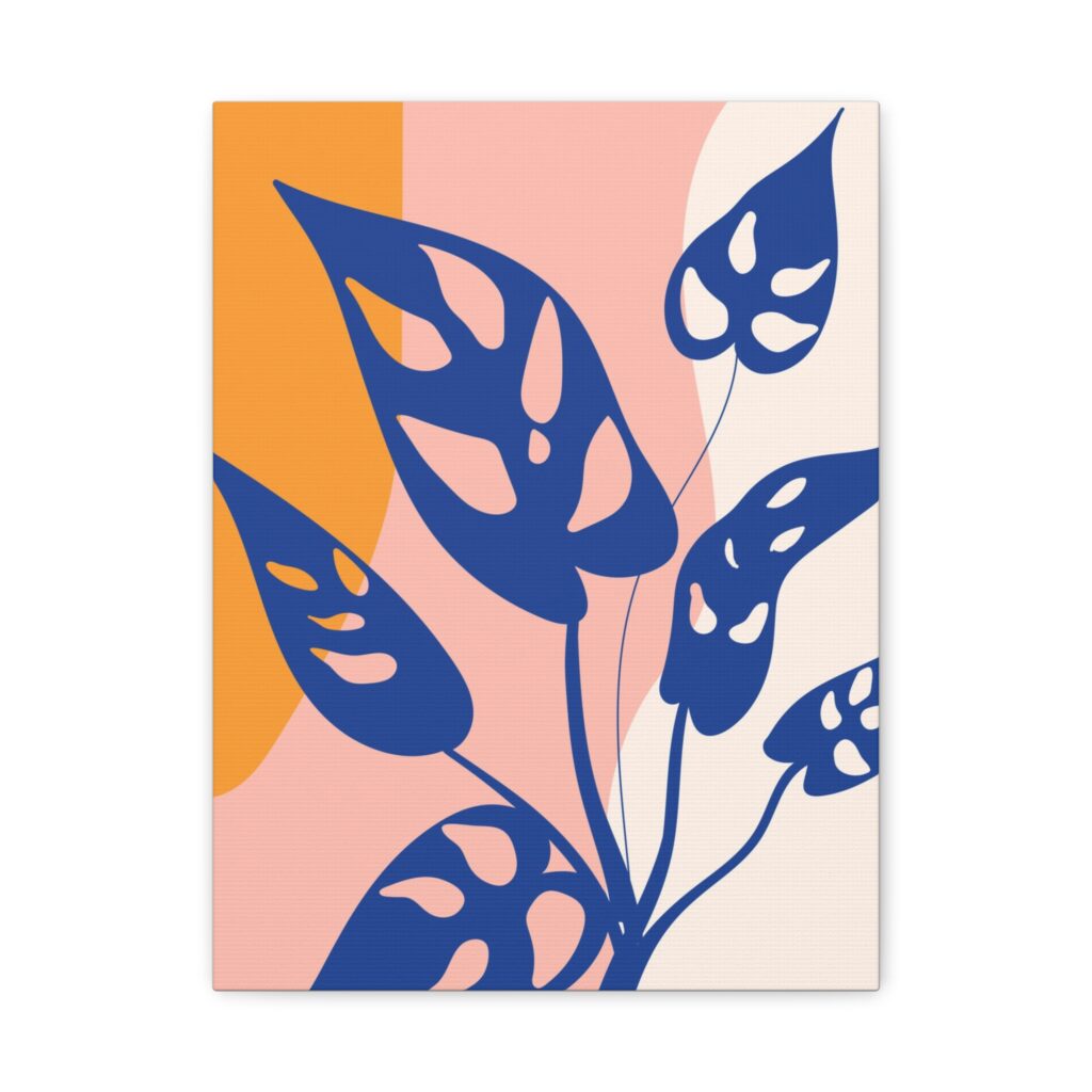 Canvas Art Print (Blue Monstera)