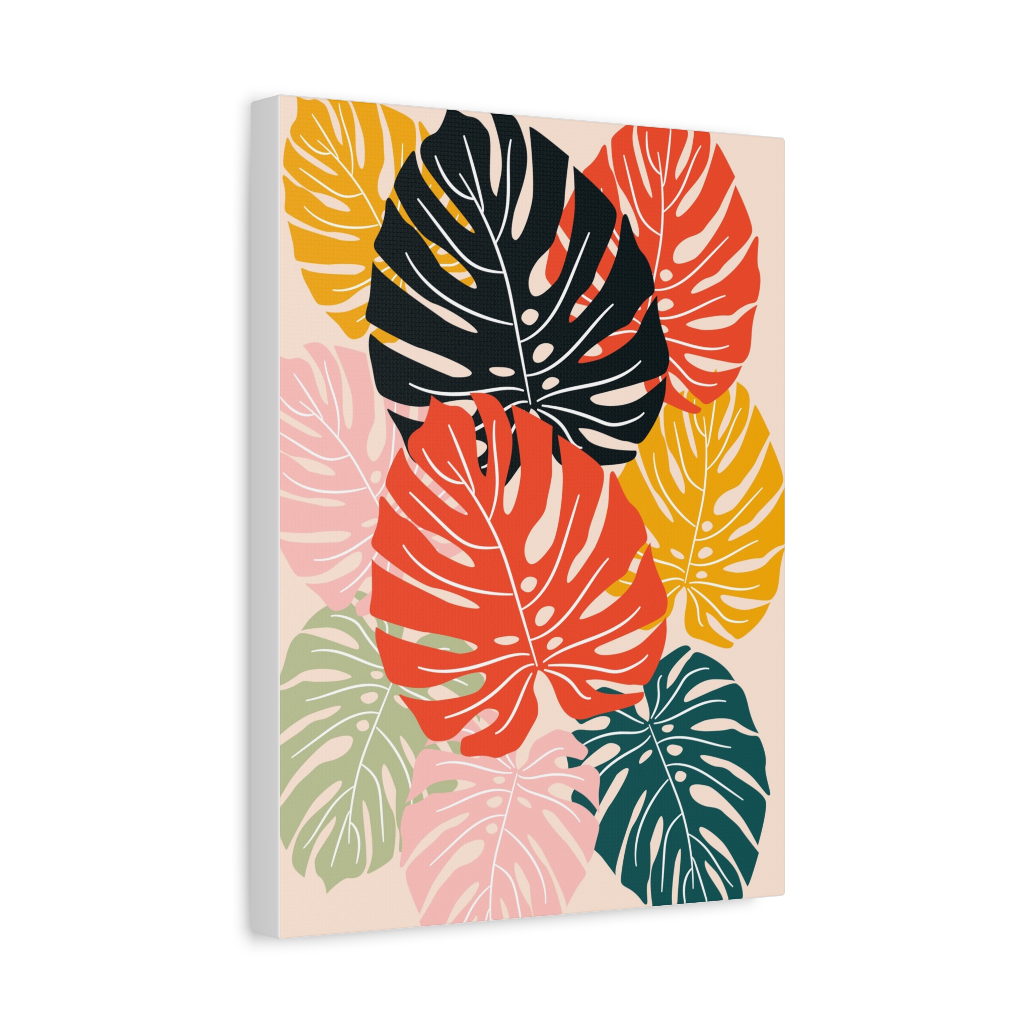 Canvas Print - Colorful Monstera Leaves Art - Image 2