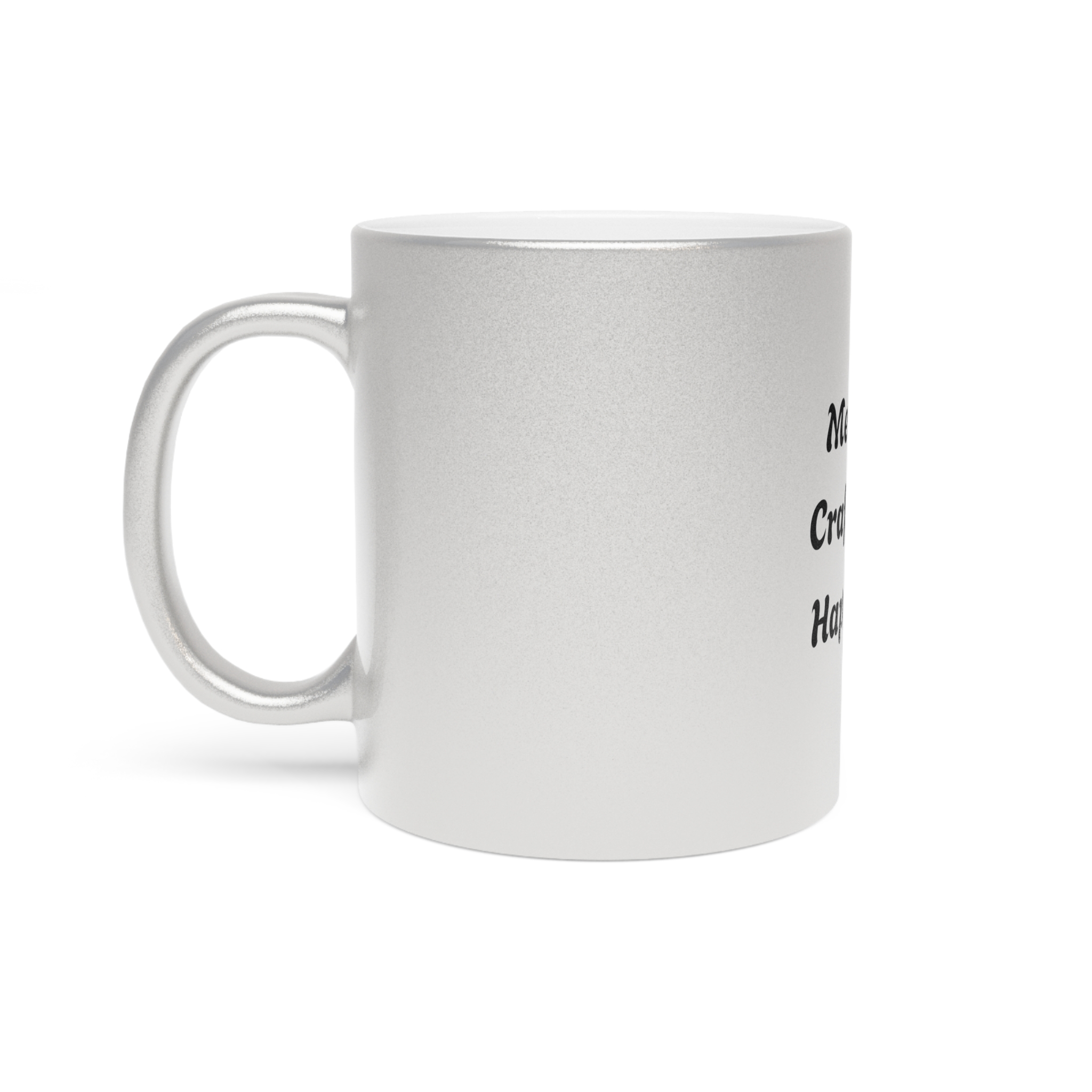 Metallic "Messy bun, crafty hands, happy heart." Mug (SilverGold) - Image 2