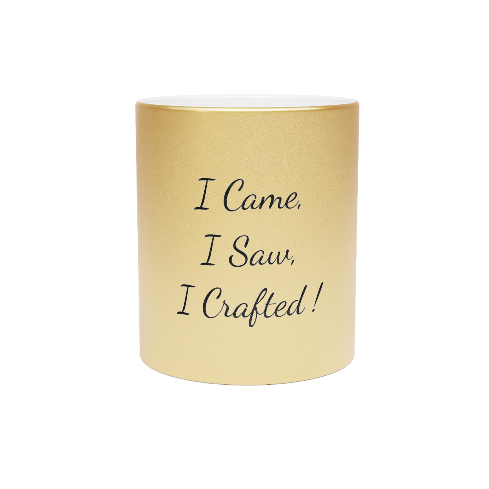 Metallic "I came, I saw, I crafted ! " Mug (SilverGold) - Image 5