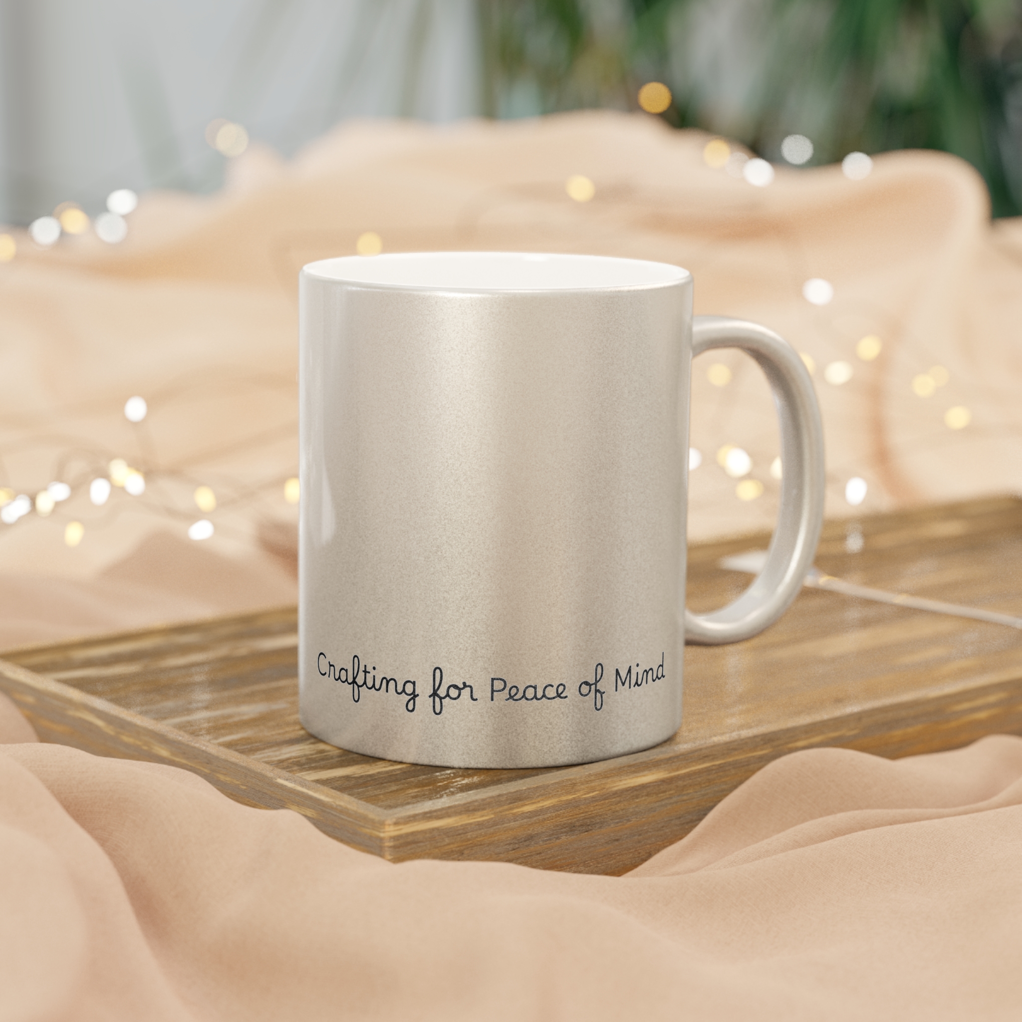 Metallic "Crafting for Peace of Mind" Mug - Image 4