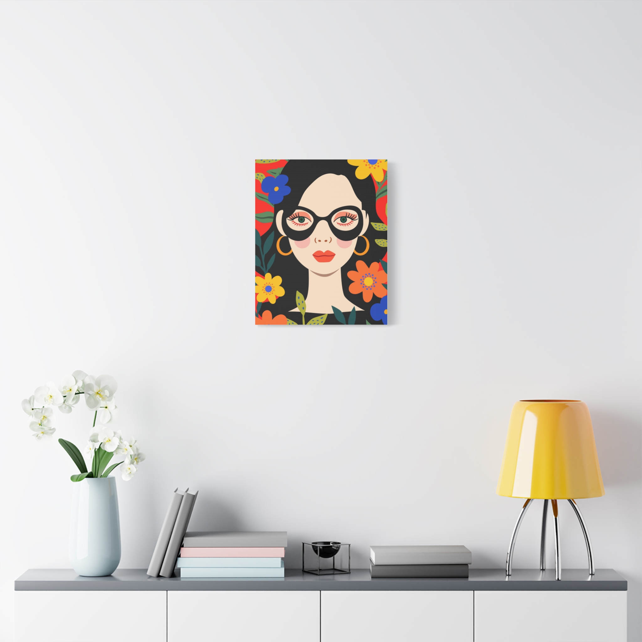 Canvas Wall Art - Eclectic Art Woman with Flowers - Image 7
