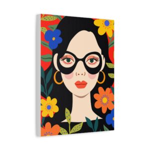 Canvas Wall Art - Eclectic Art Woman with Flowers