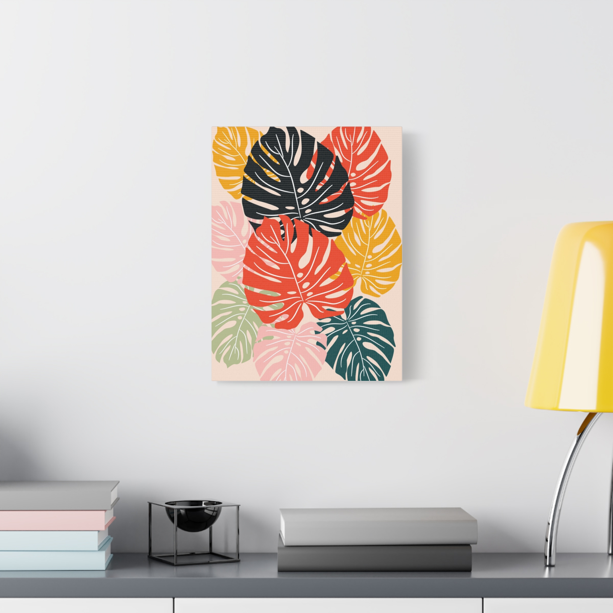Canvas Print - Colorful Monstera Leaves Art - Image 3