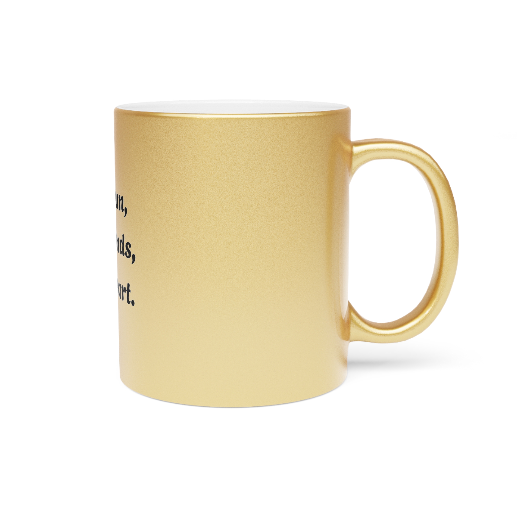 Metallic "Messy bun, crafty hands, happy heart." Mug (SilverGold) - Image 8
