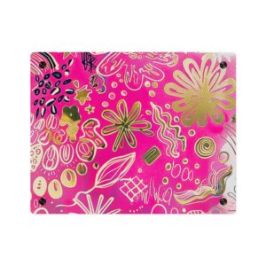 Doodle Dreams Pink and Gold Acrylic Art Panel